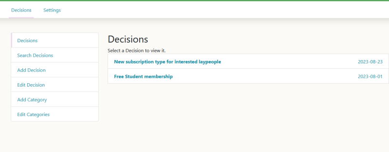 Decisions