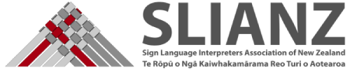Sign Language Interpreters Association of New Zealand  logo