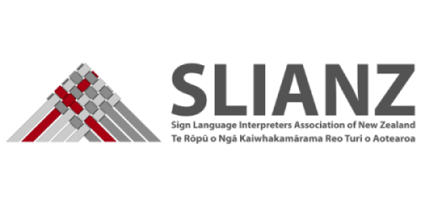 Sign Language Interpreters Association of New Zealand  logo